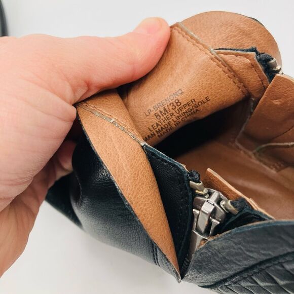 Lucky Brand Women's Brenon Boot Size 8 Low Block Heel Black Leather Quilted - Picture 7 of 8